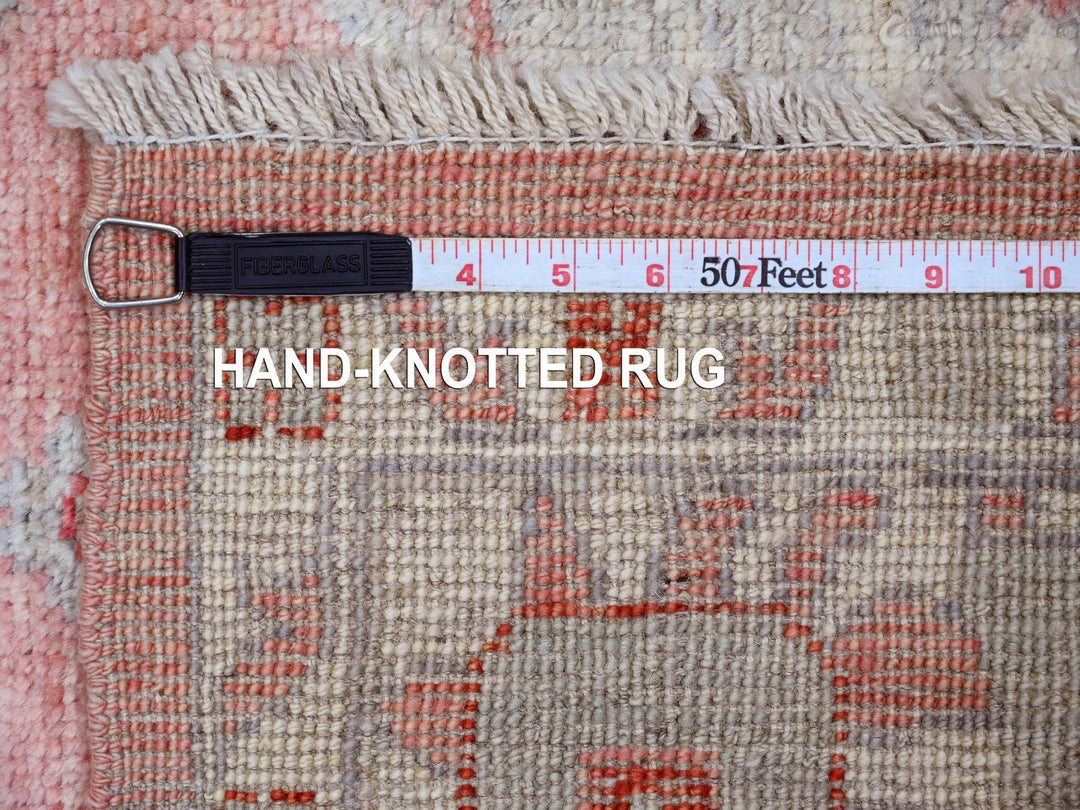 6'2" x 9'1" New Hand Knotted Pink Wool Rectangle Oriental Rug - MOA10220201