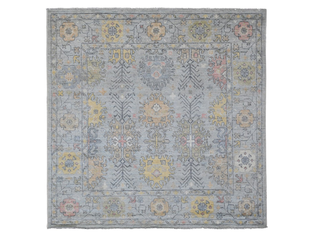 6'0" x 6'1" New Hand Knotted Grey Wool Square Oriental Rug - MOA10220202