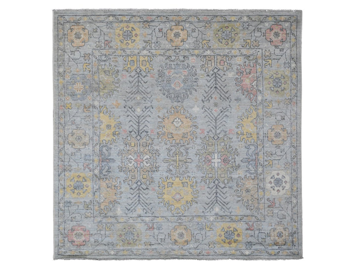 6'0" x 6'1" New Hand Knotted Grey Wool Square Oriental Rug - MOA10220202