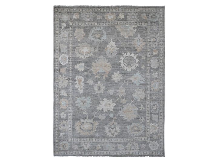 8'10" x 11'10" New Hand Knotted Grey Wool Rectangle Oriental Rug - MOA10220205