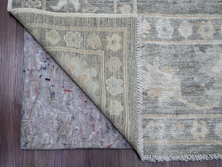 8'10" x 11'10" New Hand Knotted Grey Wool Rectangle Oriental Rug - MOA10220205