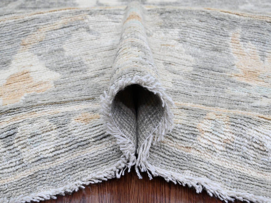 8'10" x 11'10" New Hand Knotted Grey Wool Rectangle Oriental Rug - MOA10220205
