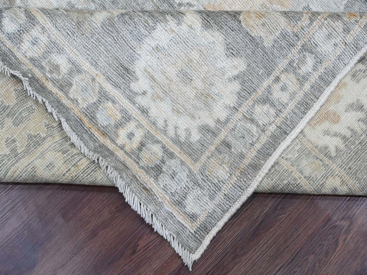 8'10" x 11'10" New Hand Knotted Grey Wool Rectangle Oriental Rug - MOA10220205