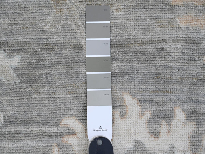8'10" x 11'10" New Hand Knotted Grey Wool Rectangle Oriental Rug - MOA10220205