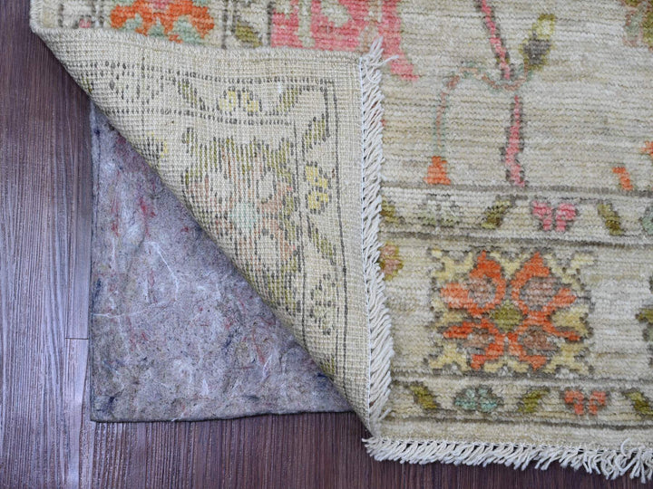 4'0" x 5'9" New Hand Knotted Ivory Wool Rectangle Oriental Rug - MOA10220209