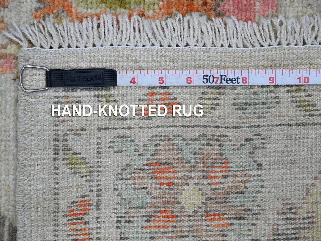 4'0" x 5'9" New Hand Knotted Ivory Wool Rectangle Oriental Rug - MOA10220209