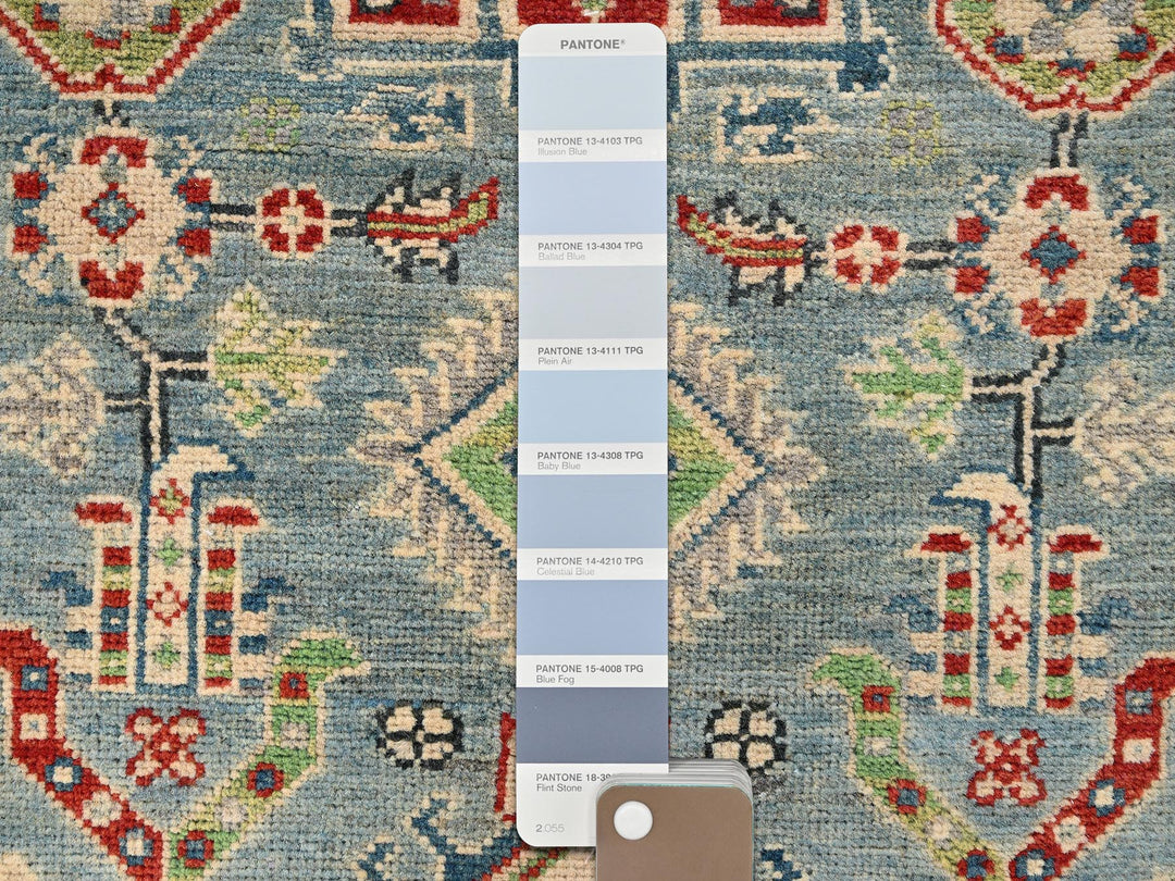 2'9" x 12'9" New Hand Knotted Blue Wool Runner Oriental Rug - MOA1022020