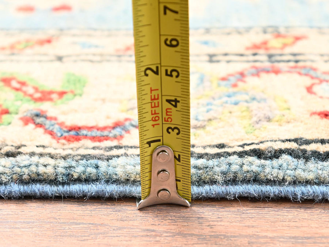 2'9" x 12'9" New Hand Knotted Blue Wool Runner Oriental Rug - MOA1022020