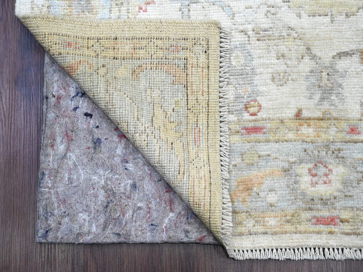 3'11" x 15'10" New Hand Knotted Ivory Wool Runner Oriental Rug - MOA10220210
