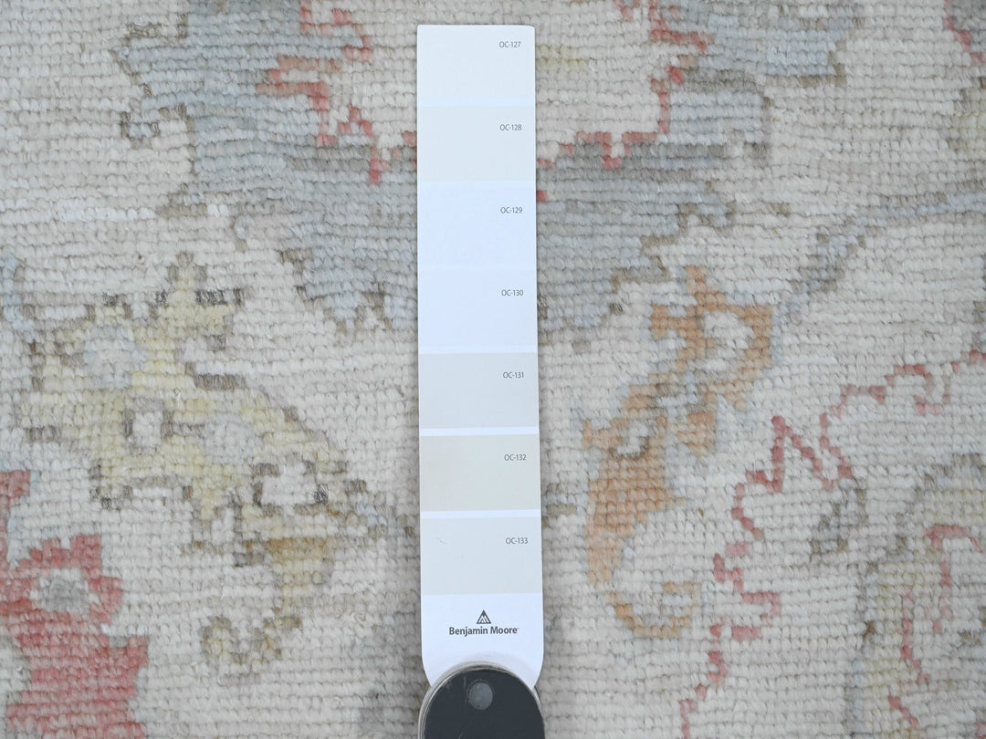 3'11" x 15'10" New Hand Knotted Ivory Wool Runner Oriental Rug - MOA10220210