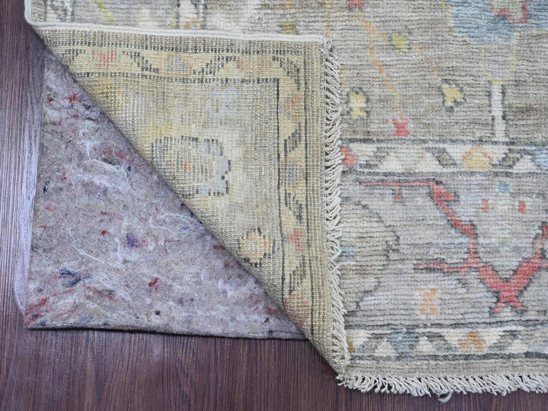 3'10" x 12'1" New Hand Knotted Grey Wool Runner Oriental Rug - MOA10220211