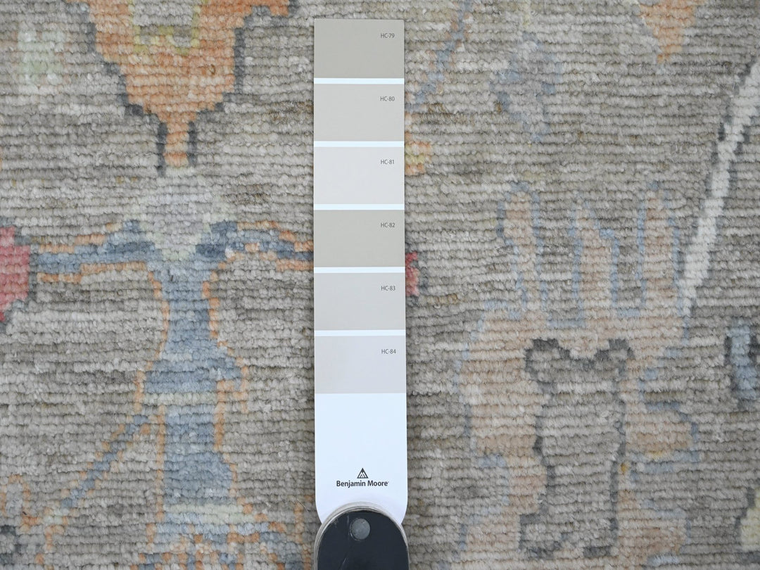 3'10" x 12'1" New Hand Knotted Grey Wool Runner Oriental Rug - MOA10220211