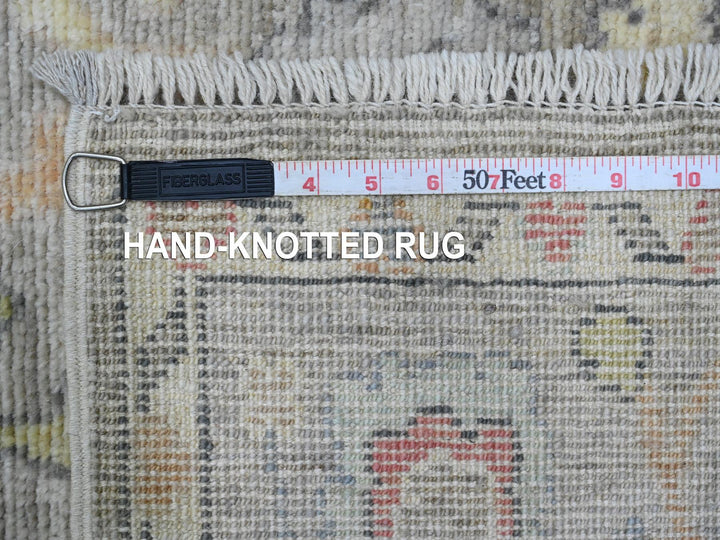3'10" x 12'1" New Hand Knotted Grey Wool Runner Oriental Rug - MOA10220211
