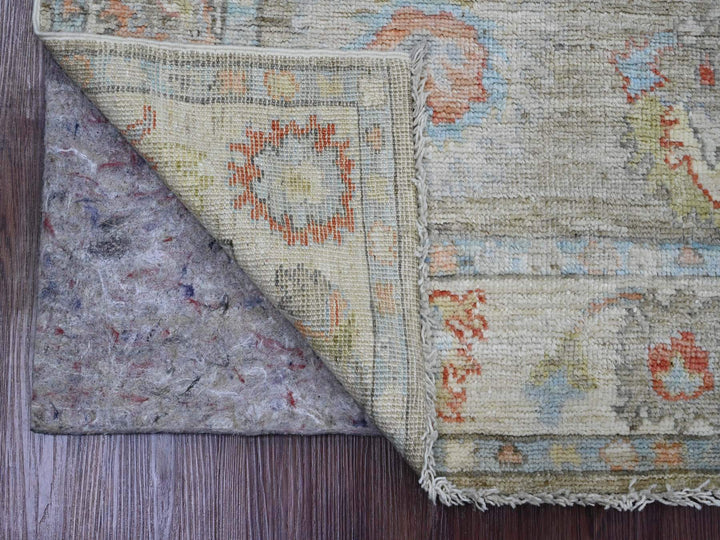 4'2" x 6'1" New Hand Knotted Green Wool Rectangle Oriental Rug - MOA10220212
