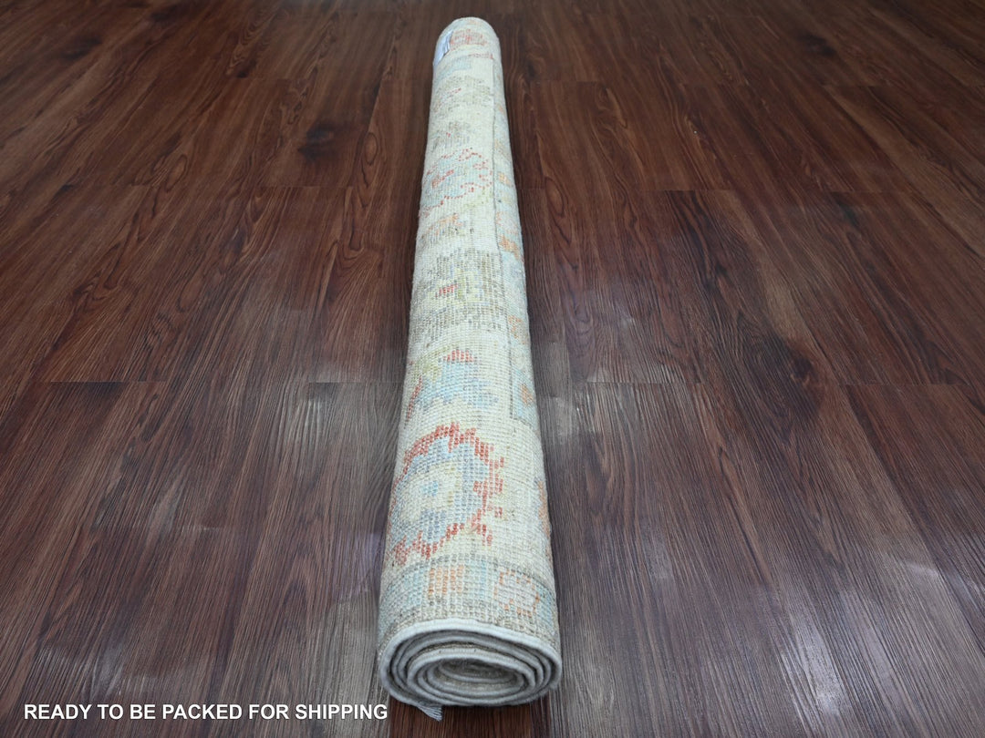 4'2" x 6'1" New Hand Knotted Green Wool Rectangle Oriental Rug - MOA10220212