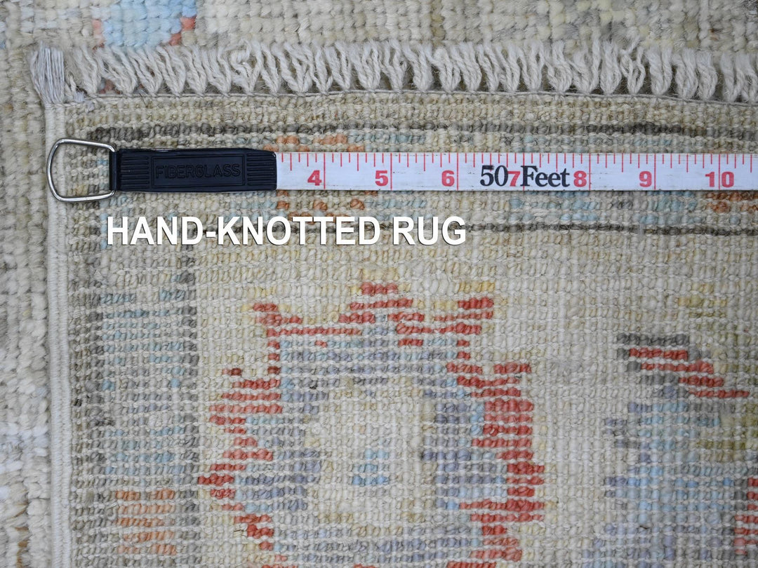 4'2" x 6'1" New Hand Knotted Green Wool Rectangle Oriental Rug - MOA10220212