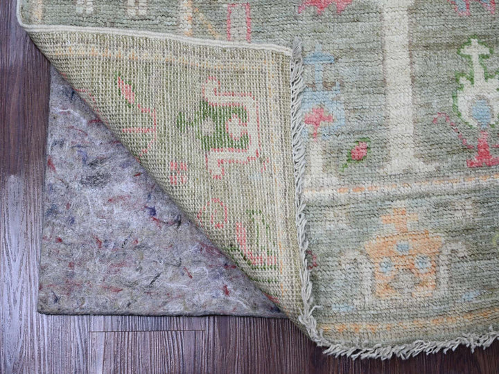 3'2" x 9'9" New Hand Knotted Green Wool Runner Oriental Rug - MOA10220216