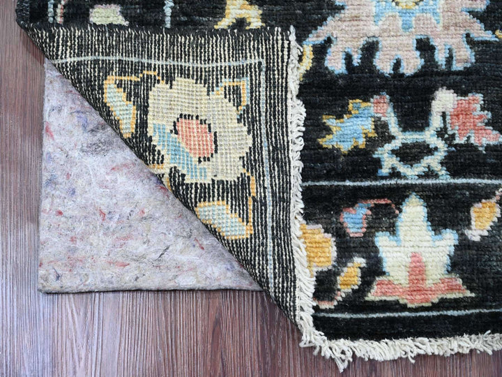 3'0" x 9'9" New Hand Knotted Black Wool Runner Oriental Rug - MOA10220220