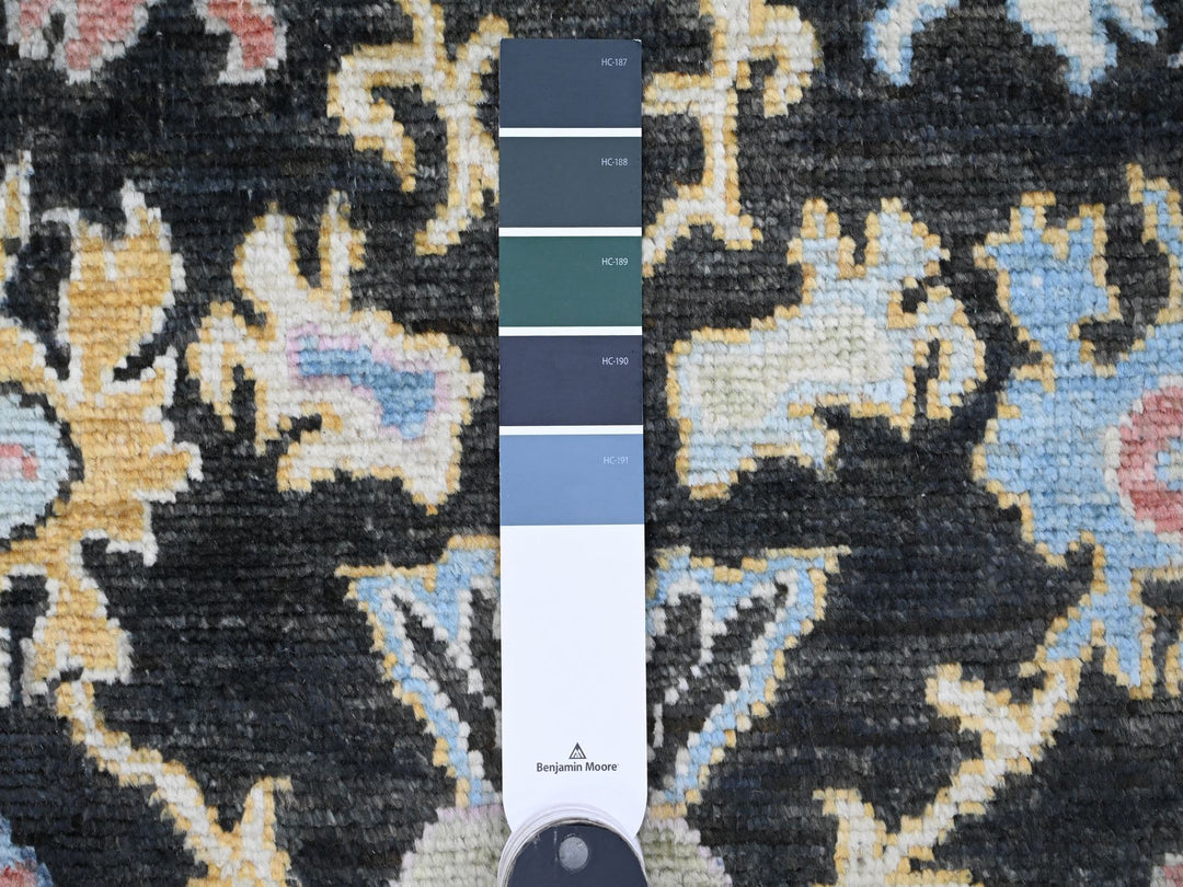 3'0" x 9'9" New Hand Knotted Black Wool Runner Oriental Rug - MOA10220220