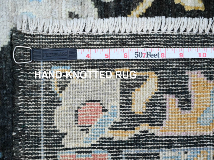 3'0" x 9'9" New Hand Knotted Black Wool Runner Oriental Rug - MOA10220220