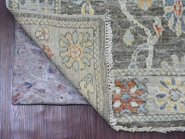 2'9" x 10'3" New Hand Knotted Grey Wool Runner Oriental Rug - MOA10220221