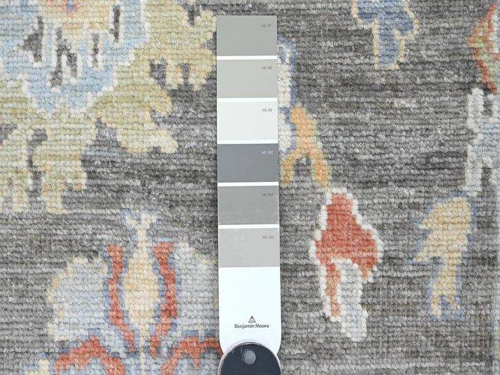 2'9" x 10'3" New Hand Knotted Grey Wool Runner Oriental Rug - MOA10220221