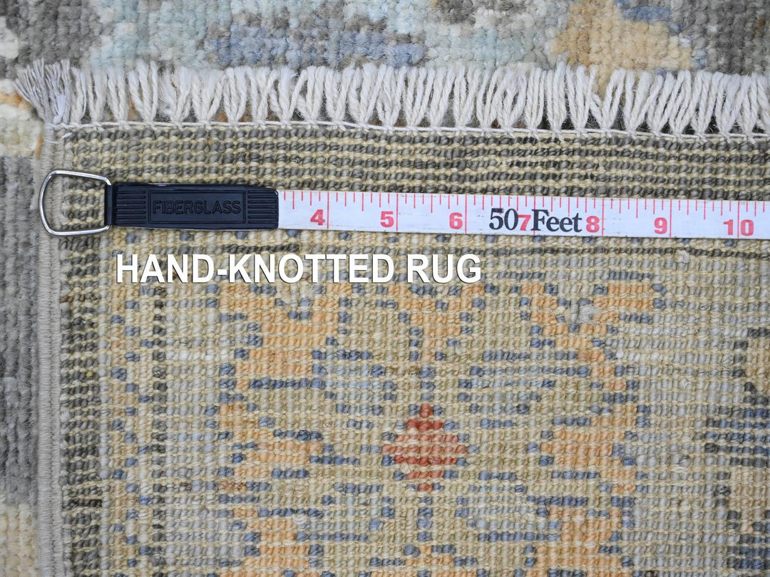 2'9" x 10'3" New Hand Knotted Grey Wool Runner Oriental Rug - MOA10220221