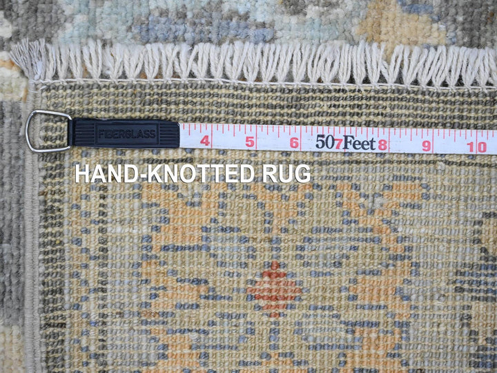 2'9" x 10'3" New Hand Knotted Grey Wool Runner Oriental Rug - MOA10220221