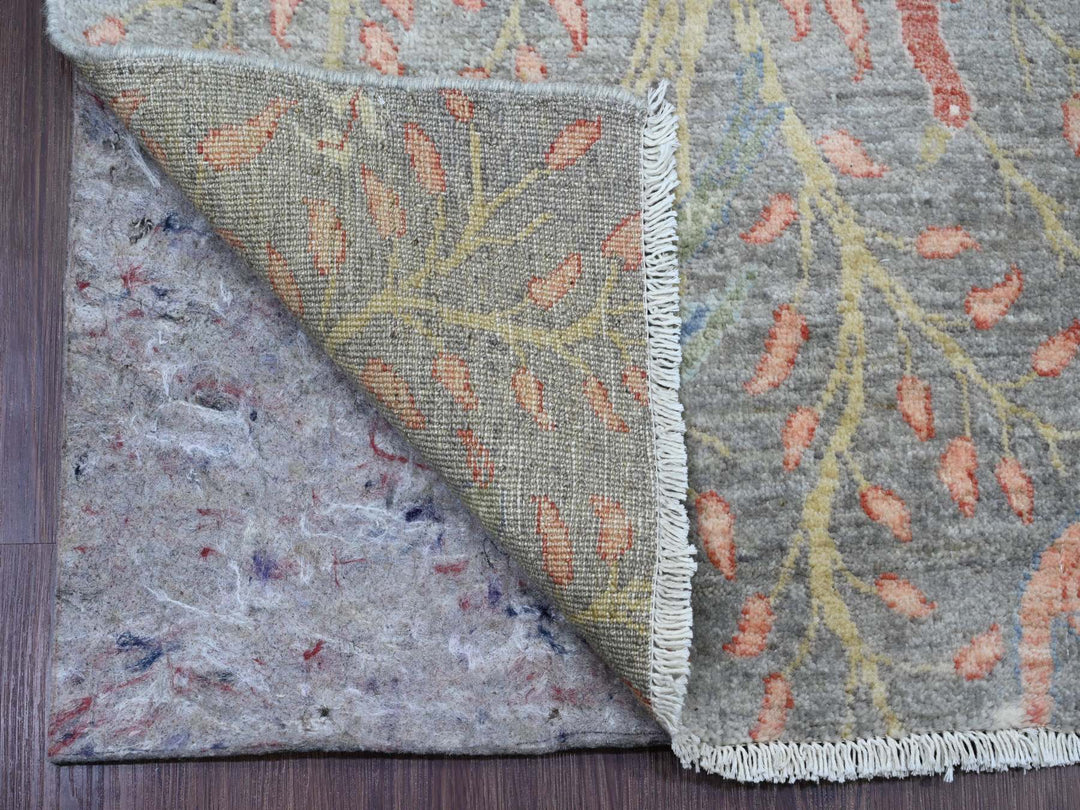 2'6" x 15'7" New Hand Knotted Grey Wool Runner Oriental Rug - MOA10220226