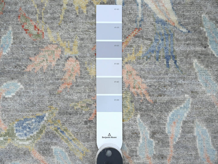 2'6" x 15'7" New Hand Knotted Grey Wool Runner Oriental Rug - MOA10220226