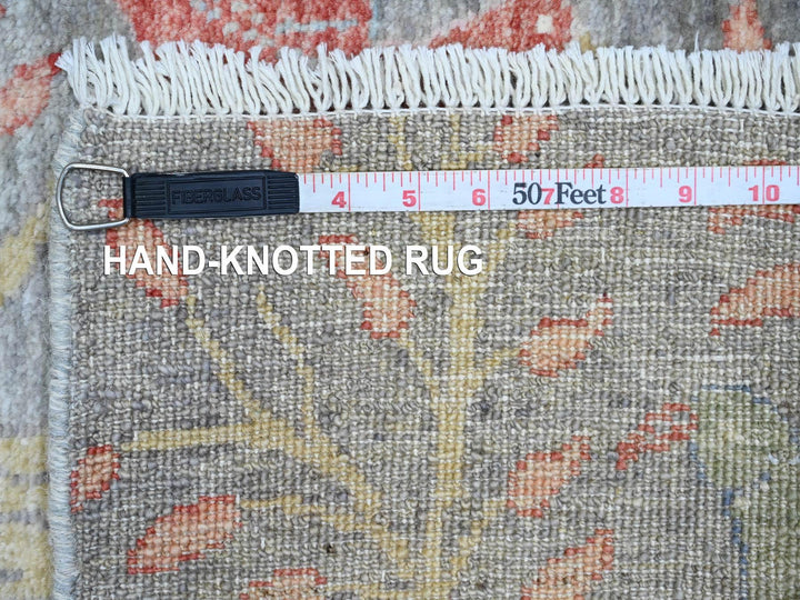 2'6" x 15'7" New Hand Knotted Grey Wool Runner Oriental Rug - MOA10220226