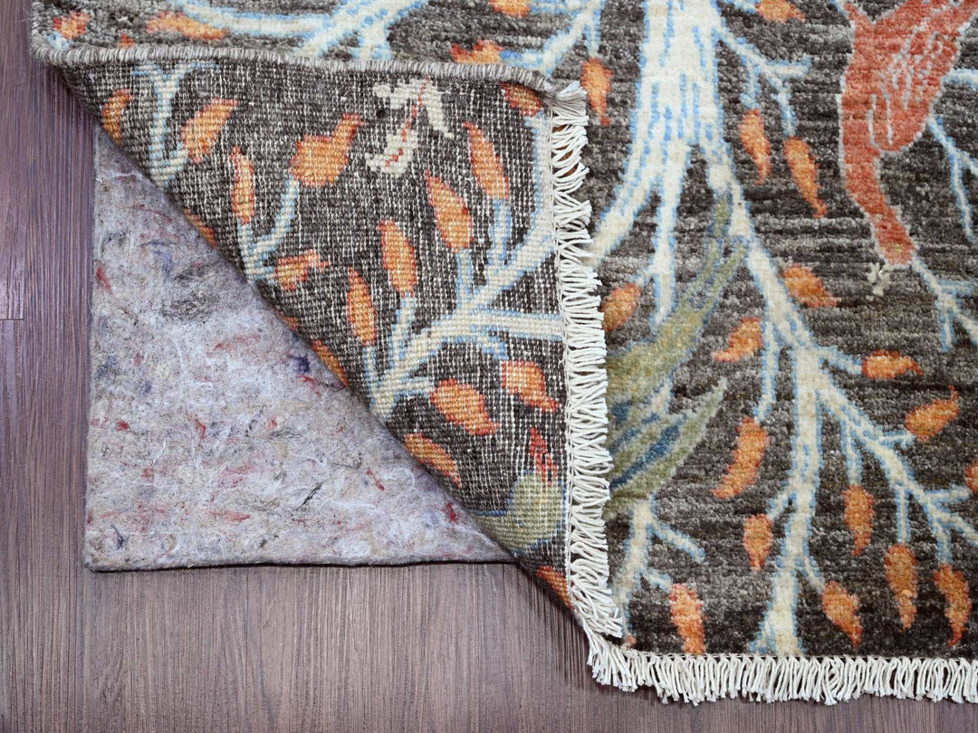 2'7" x 23'7" New Hand Knotted Grey Wool Runner Oriental Rug - MOA10220229