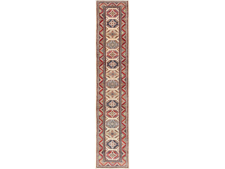 2'9" x 15'4" New Hand Knotted Ivory Wool Runner Oriental Rug - MOA1022022