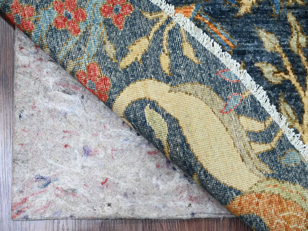 9'5" x 9'6" New Hand Knotted Blue Wool Round Oriental Rug - MOA10220233