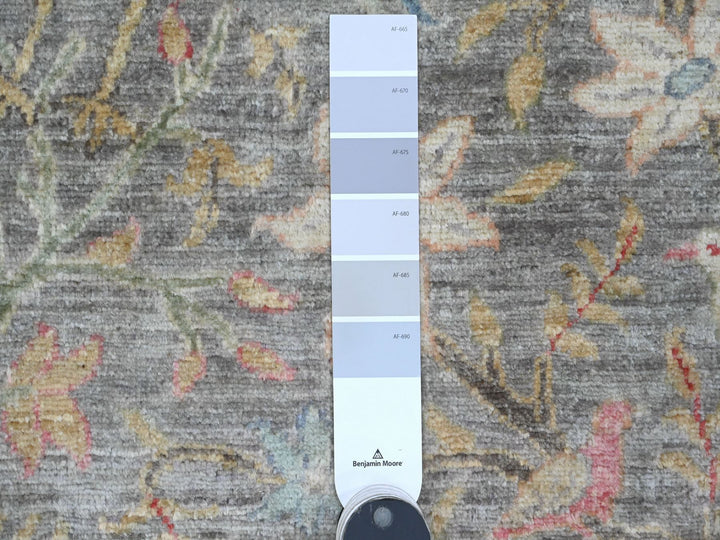 9'6" x 9'9" New Hand Knotted Grey Wool Round Oriental Rug - MOA10220234