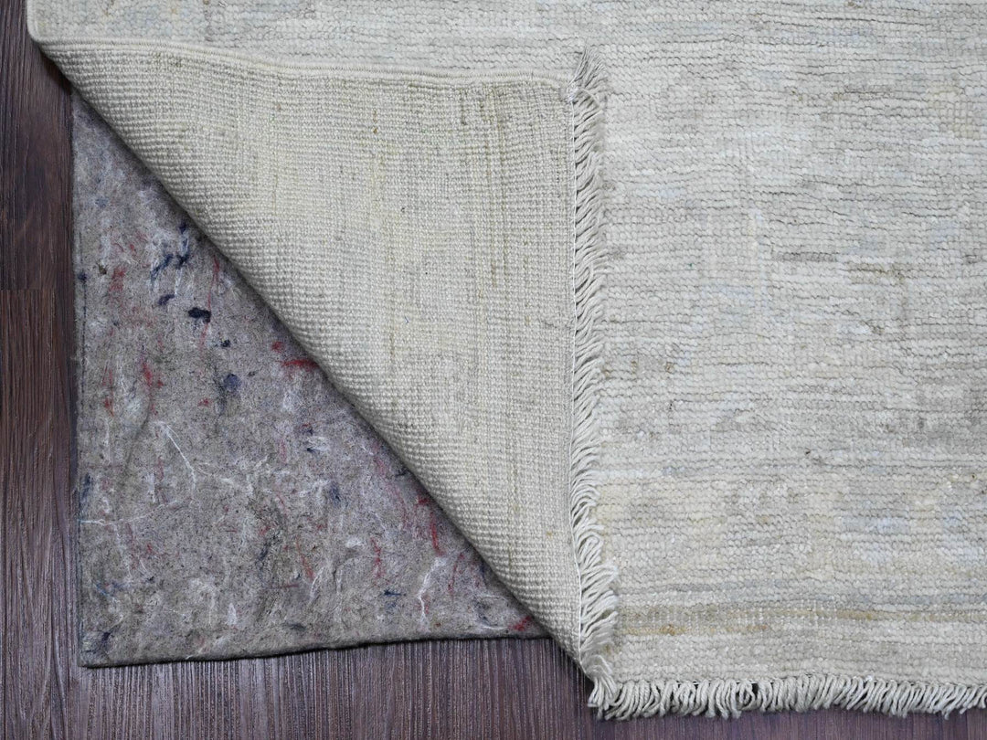 8'9" x 12'7" New Hand Knotted Grey Wool Rectangle Oriental Rug - MOA10220236
