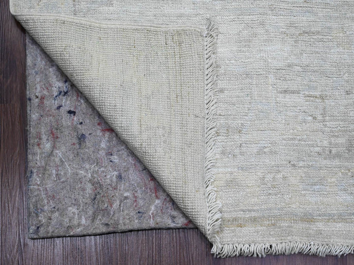 8'9" x 12'7" New Hand Knotted Grey Wool Rectangle Oriental Rug - MOA10220236