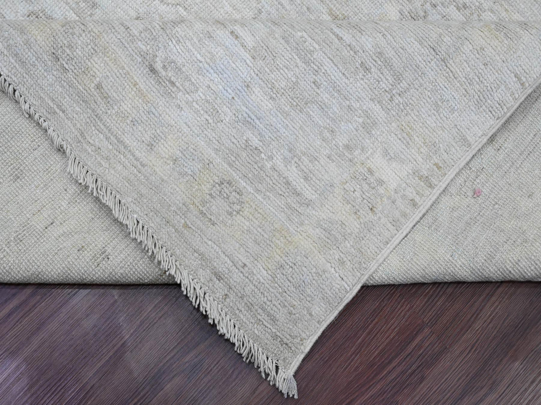 8'9" x 12'7" New Hand Knotted Grey Wool Rectangle Oriental Rug - MOA10220236