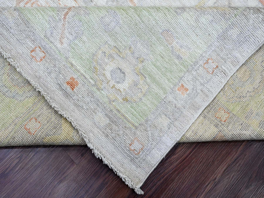 9'7" x 13'6" New Hand Knotted Ivory Wool Rectangle Oriental Rug - MOA10220238