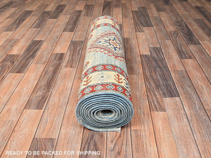 2'10" x 13'7" New Hand Knotted Ivory Wool Runner Oriental Rug - MOA1022023