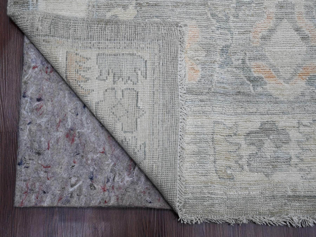 9'0" x 12'6" New Hand Knotted Grey Wool Rectangle Oriental Rug - MOA10220240