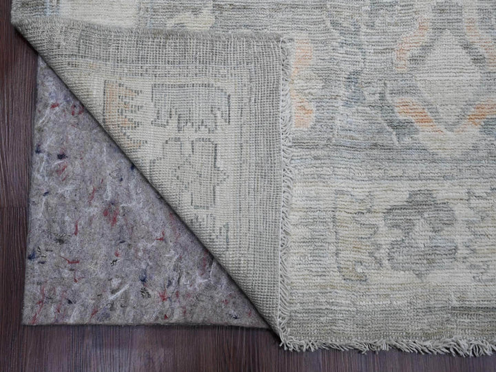 9'0" x 12'6" New Hand Knotted Grey Wool Rectangle Oriental Rug - MOA10220240