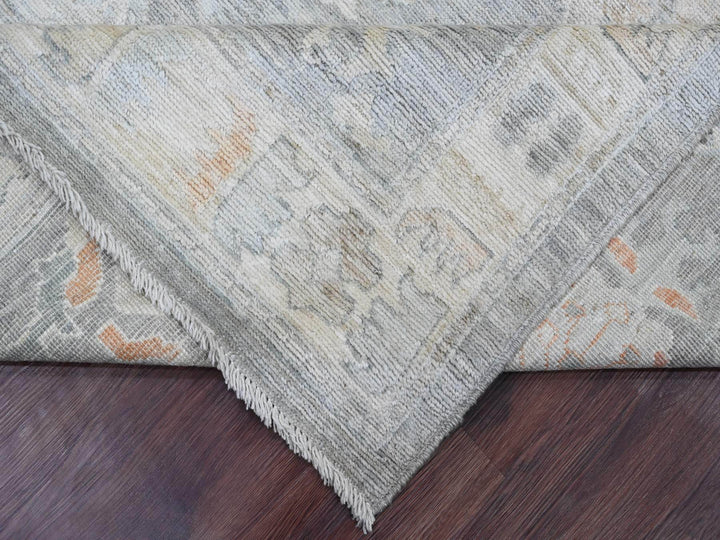 9'0" x 12'6" New Hand Knotted Grey Wool Rectangle Oriental Rug - MOA10220240