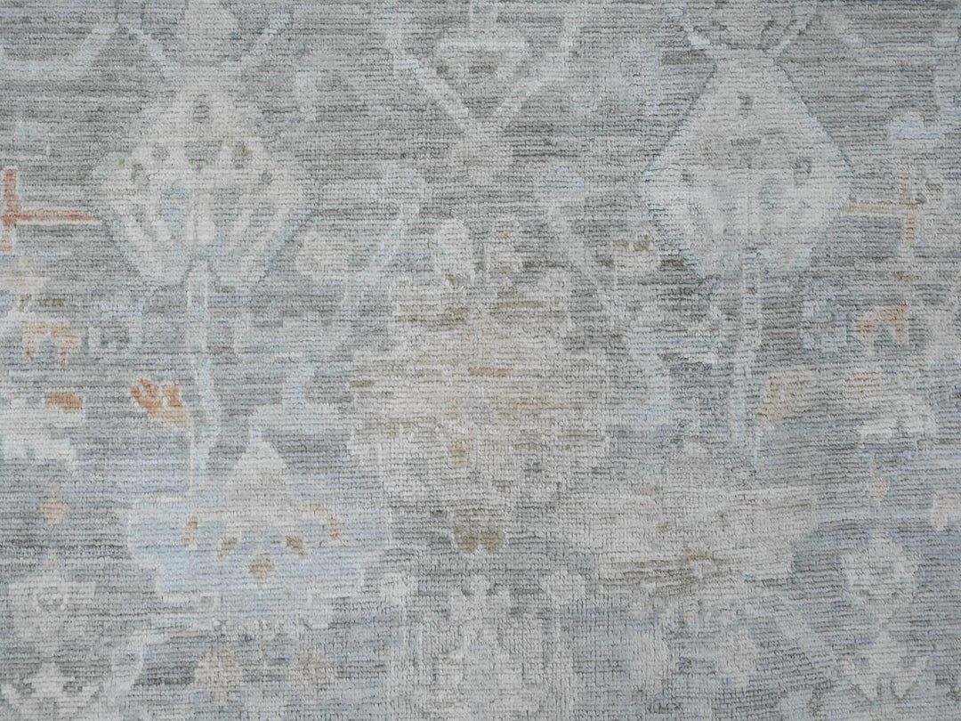 9'0" x 12'6" New Hand Knotted Grey Wool Rectangle Oriental Rug - MOA10220240