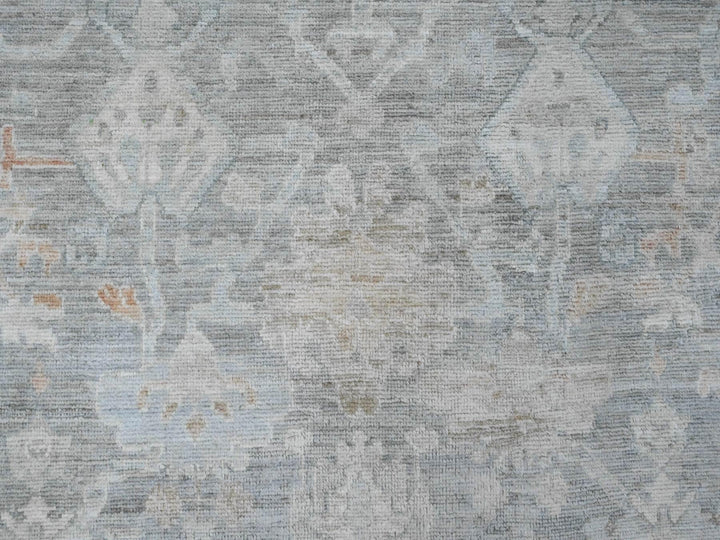 9'0" x 12'6" New Hand Knotted Grey Wool Rectangle Oriental Rug - MOA10220240
