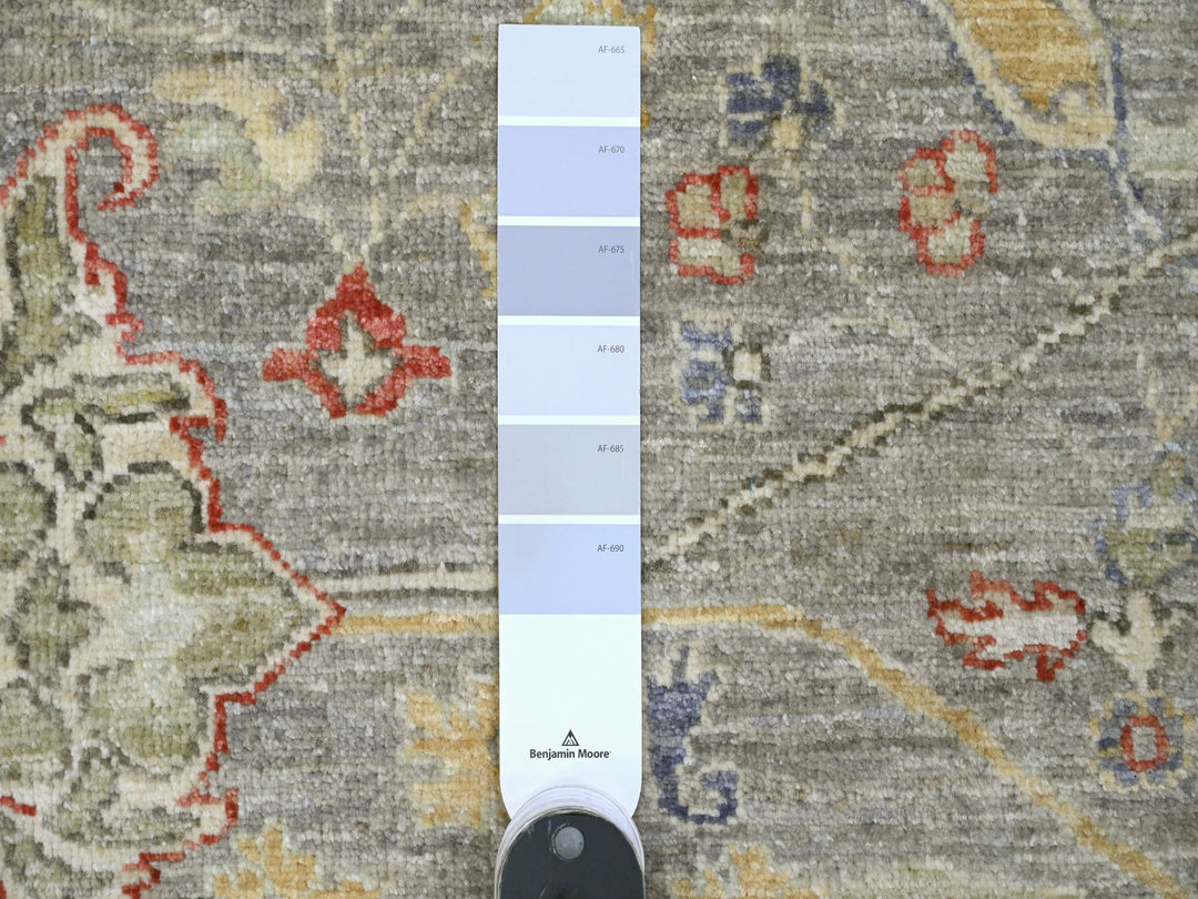 8'0" x 9'7" New Hand Knotted Grey Wool Rectangle Oriental Rug - MOA10220243