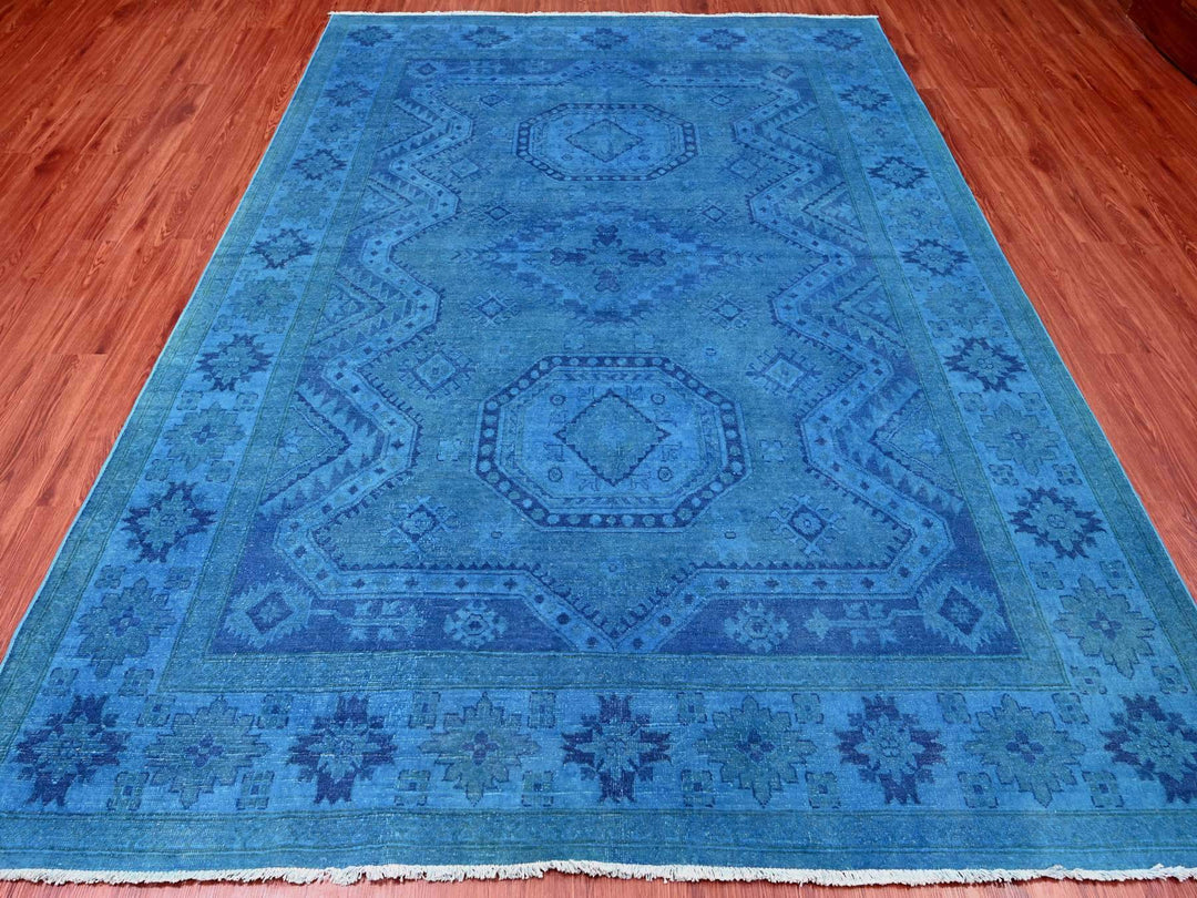 7'8" x 10'1" New Hand Knotted Overdyed Wool Rectangle Oriental Rug - MOA10220247