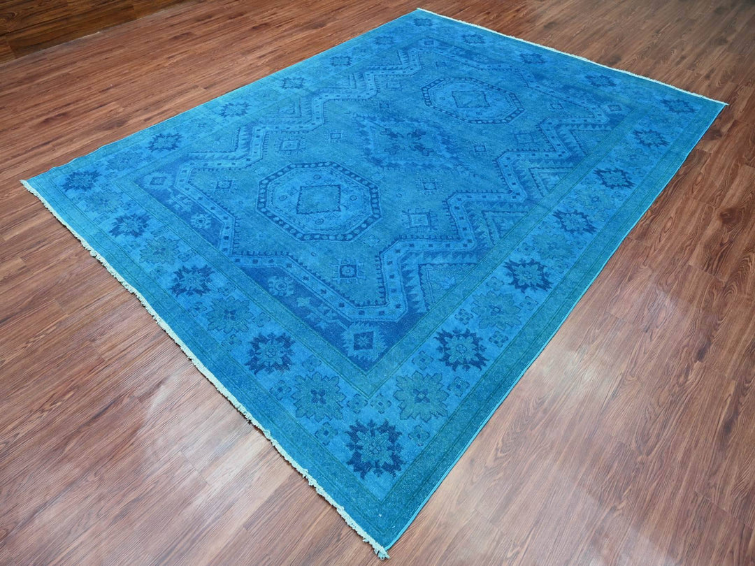 7'8" x 10'1" New Hand Knotted Overdyed Wool Rectangle Oriental Rug - MOA10220247