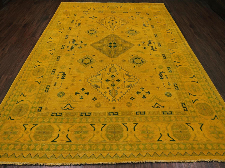 8'6" x 11'4" New Hand Knotted Overdyed Wool Rectangle Oriental Rug - MOA10220248