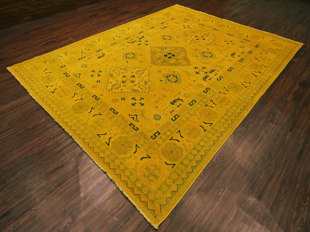 8'6" x 11'4" New Hand Knotted Overdyed Wool Rectangle Oriental Rug - MOA10220248
